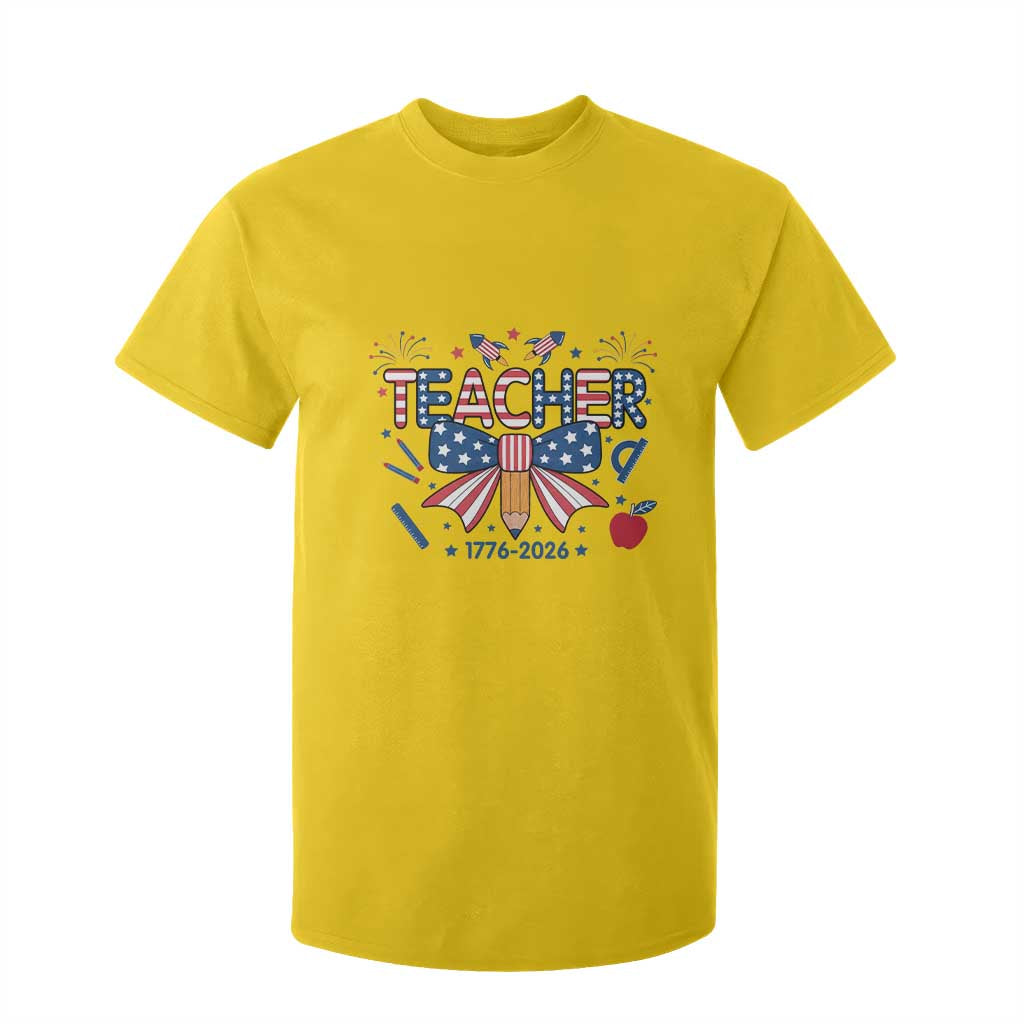 Proud American Teacher 250 Years T Shirt For Kid Patriotic Educator Gift TS12 Daisy Print Your Wear