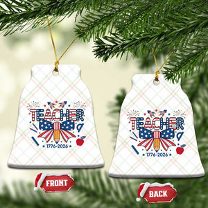 Proud American Teacher 250 Years Ceramic Ornament Patriotic Educator Gift TS12 Print Your Wear