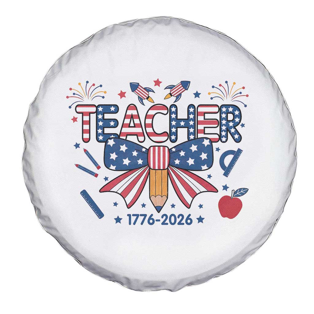 Proud American Teacher 250 Years Spare Tire Cover Patriotic Educator Gift TS12 Print Your Wear