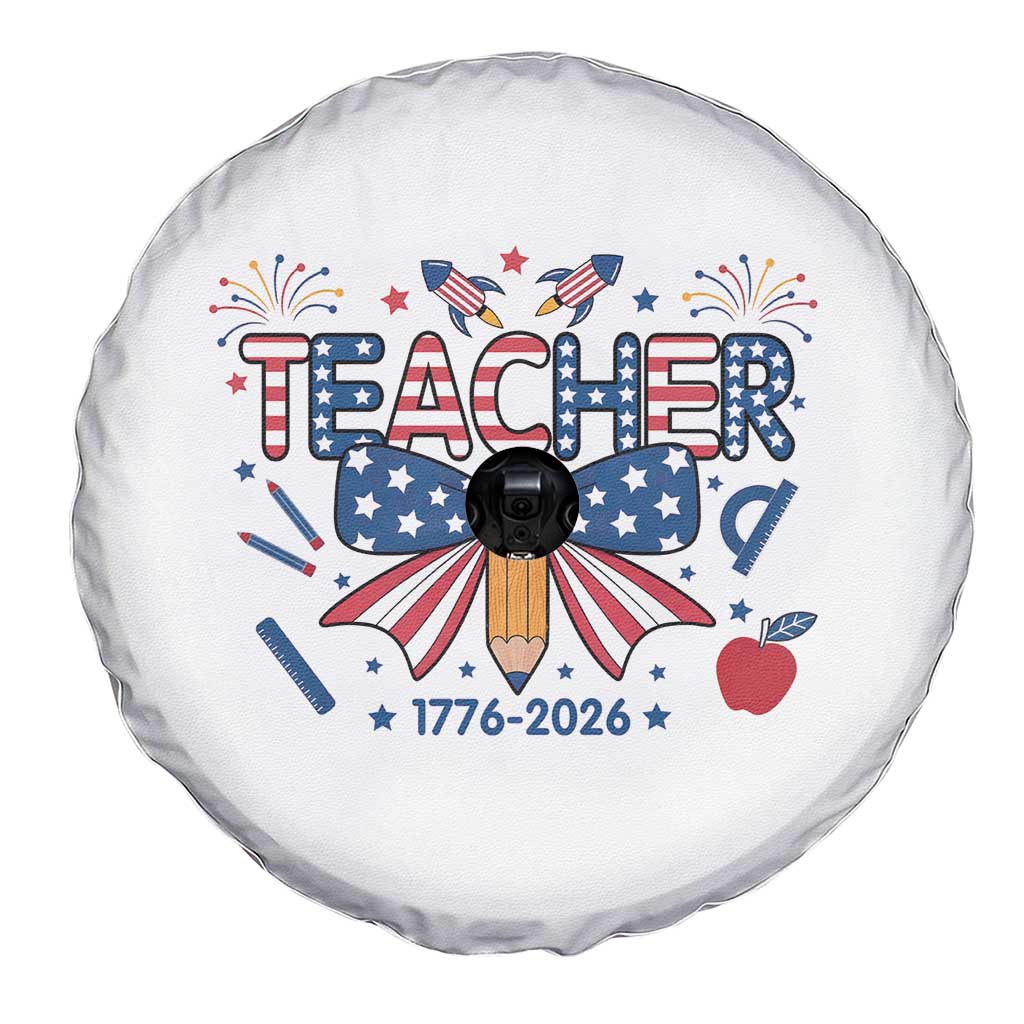 Proud American Teacher 250 Years Spare Tire Cover Patriotic Educator Gift TS12 Print Your Wear