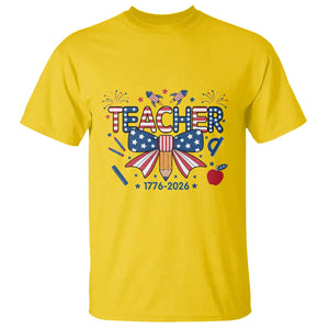 Proud American Teacher 250 Years T Shirt Patriotic Educator Gift TS12 Daisy Print Your Wear
