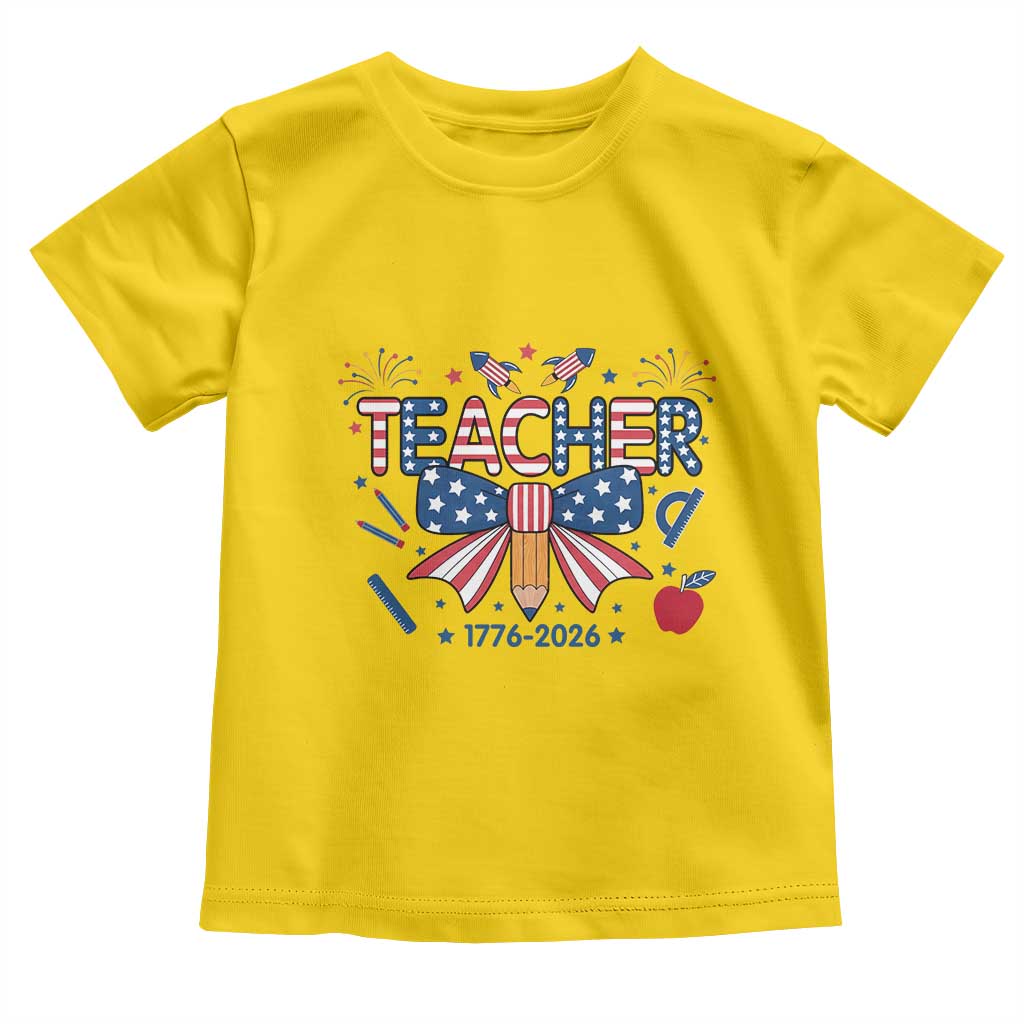 Proud American Teacher 250 Years Toddler T Shirt Patriotic Educator Gift TS12 Daisy Print Your Wear