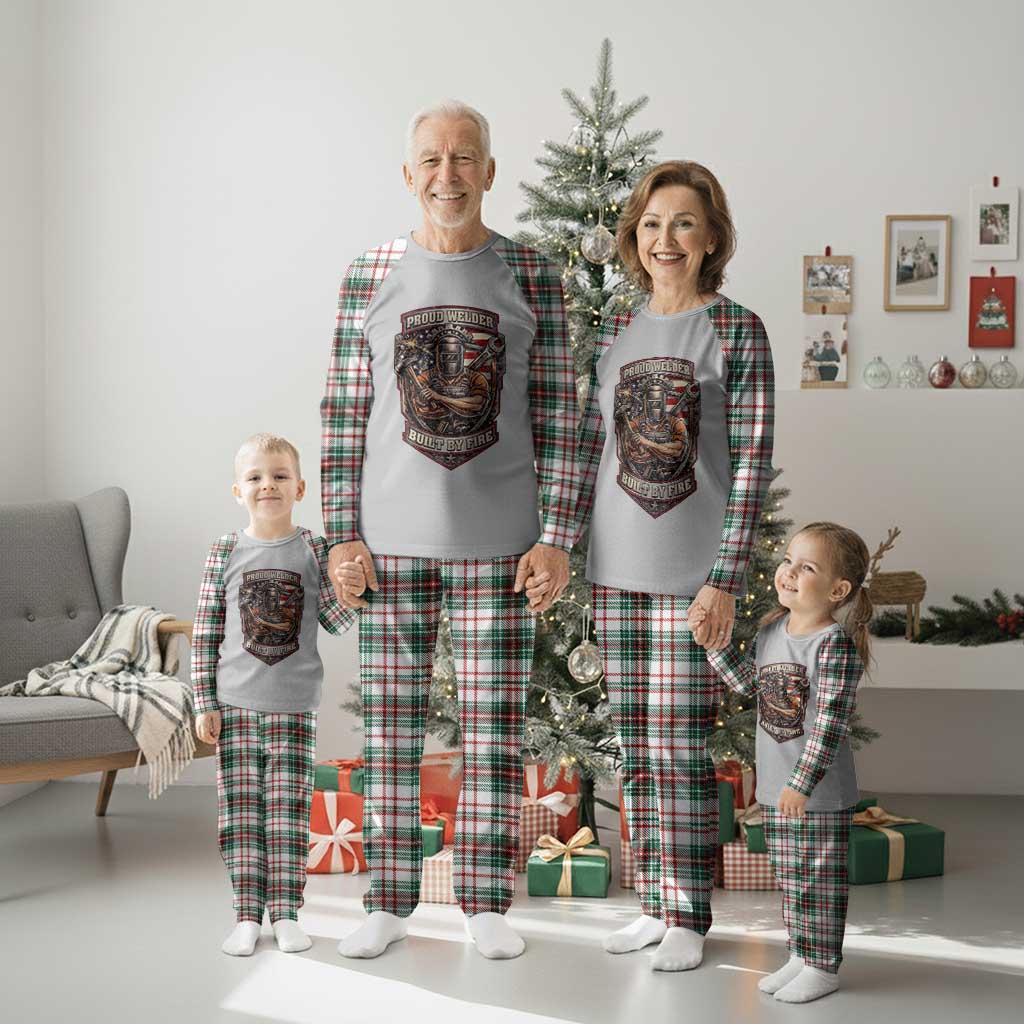 Vintage Proud American Welder Plaid Pajama Set Built By Fire Blue Collar Dad Gift TS12 Christmas Plaid Print Your Wear