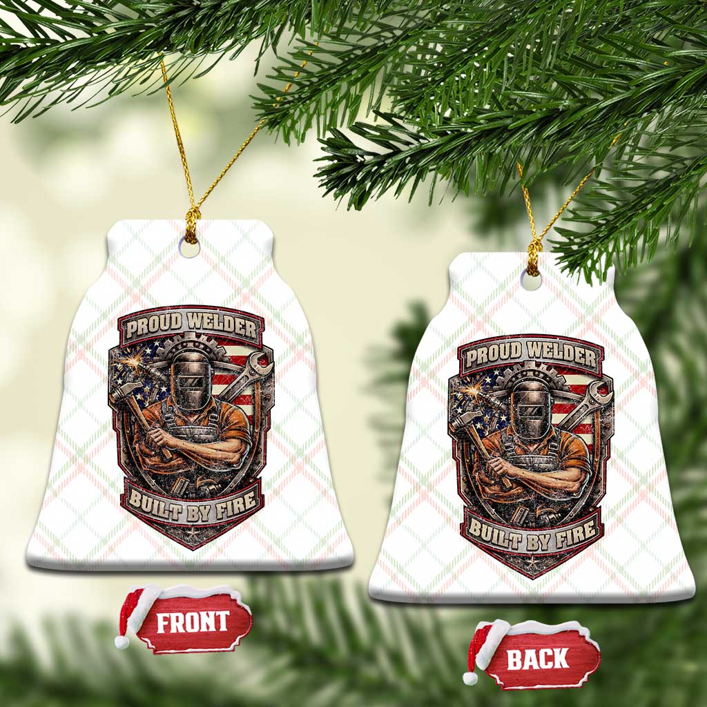 Vintage Proud American Welder Ceramic Ornament Built By Fire Blue Collar Dad Gift TS12 Print Your Wear