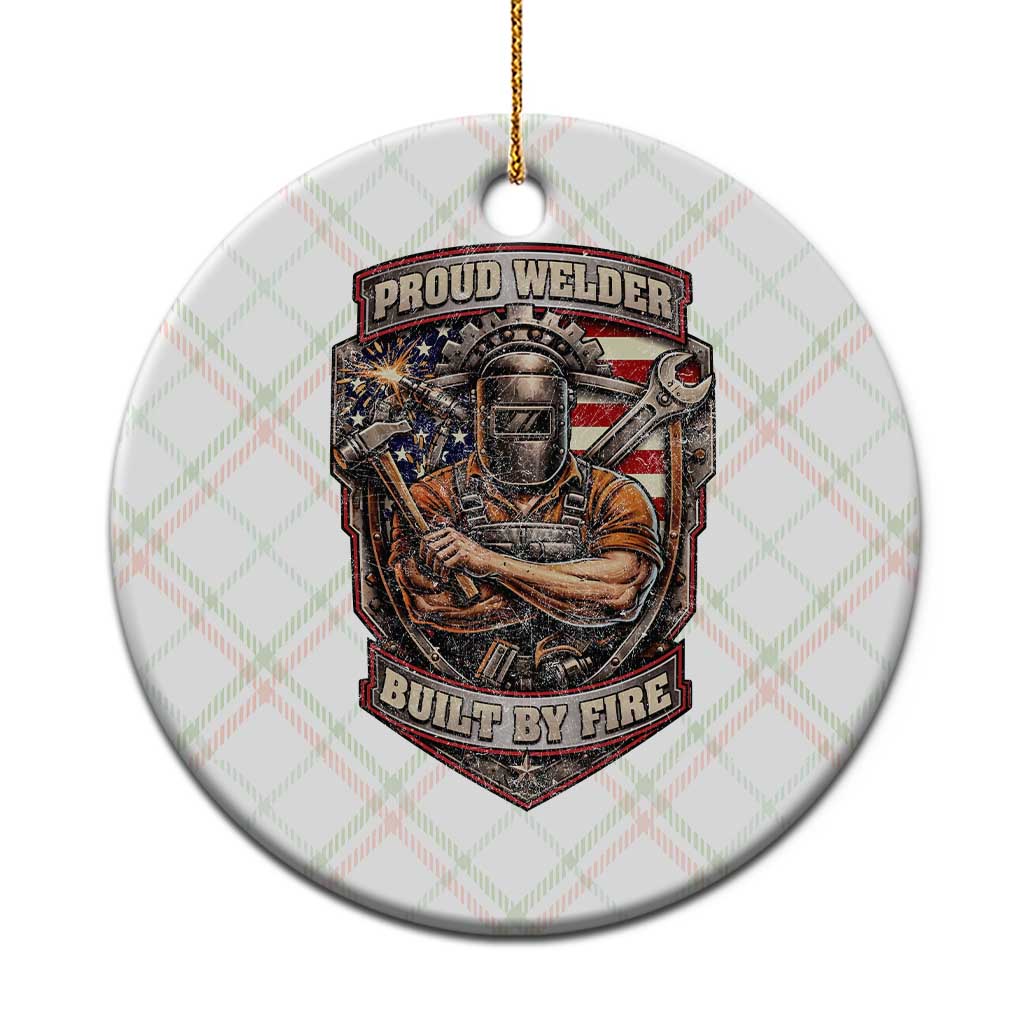 Vintage Proud American Welder Ceramic Ornament Built By Fire Blue Collar Dad Gift TS12 1pc Christmas Plaid Print Your Wear