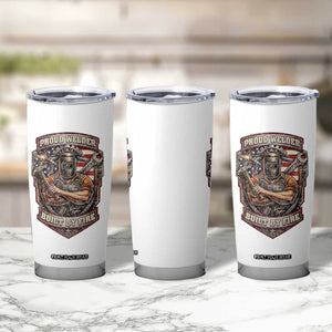 Vintage Proud American Welder Tumbler Cup Built By Fire Blue Collar Dad Gift TS12 Print Your Wear