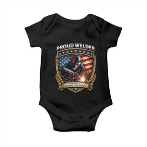 Built To Last Proud Welder Baby Onesie Blue Collar American Dad Gift TS12 Black Print Your Wear
