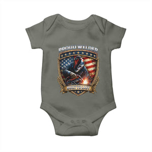 Built To Last Proud Welder Baby Onesie Blue Collar American Dad Gift TS12 Military Green Print Your Wear