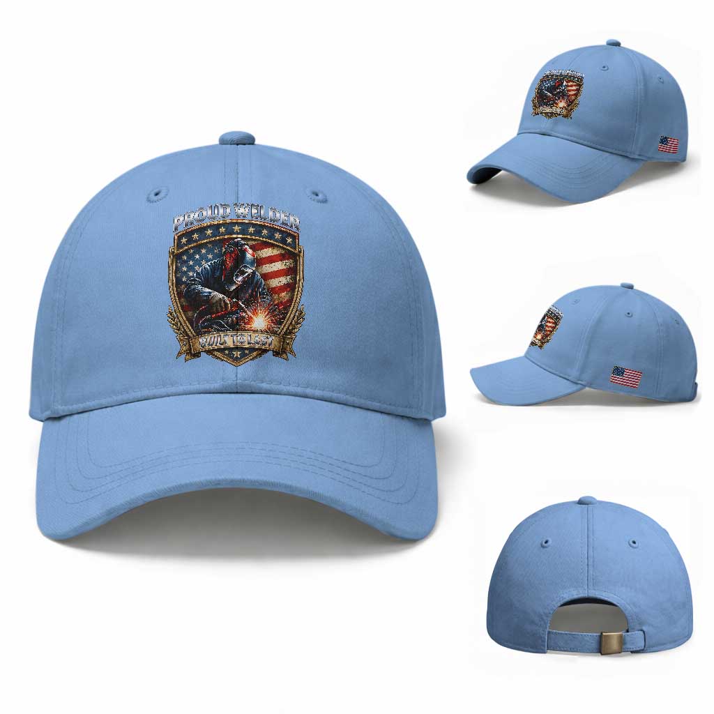 Built To Last Proud Welder Baseball Cap Blue Collar American Dad Gift TS12 Baseball Cap Universal Fit Light Blue Print Your Wear