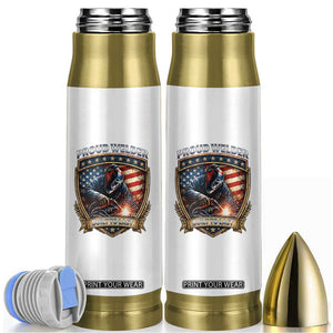 Built To Last Proud Welder Bullet Tumbler Blue Collar American Dad Gift