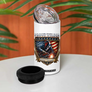 Built To Last Proud Welder 4 in 1 Can Cooler Tumbler Blue Collar American Dad Gift TS12 Print Your Wear