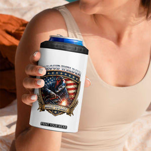 Built To Last Proud Welder 4 in 1 Can Cooler Tumbler Blue Collar American Dad Gift TS12 Print Your Wear