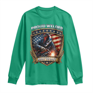 Built To Last Proud Welder Long Sleeve Shirt Blue Collar American Dad Gift TS12 Irish Green Print Your Wear