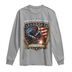 Built To Last Proud Welder Long Sleeve Shirt Blue Collar American Dad Gift TS12 Sport Gray Print Your Wear