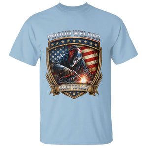 Built To Last Proud Welder T Shirt Blue Collar American Dad Gift TS12 Light Blue Print Your Wear