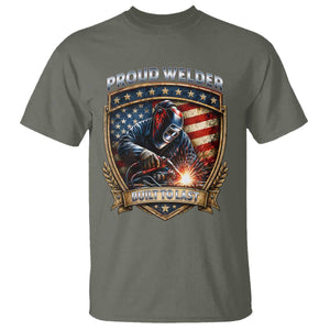 Built To Last Proud Welder T Shirt Blue Collar American Dad Gift TS12 Military Green Print Your Wear