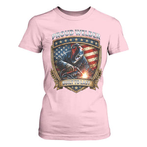 Built To Last Proud Welder T Shirt For Women Blue Collar American Dad Gift TS12 Light Pink Print Your Wear