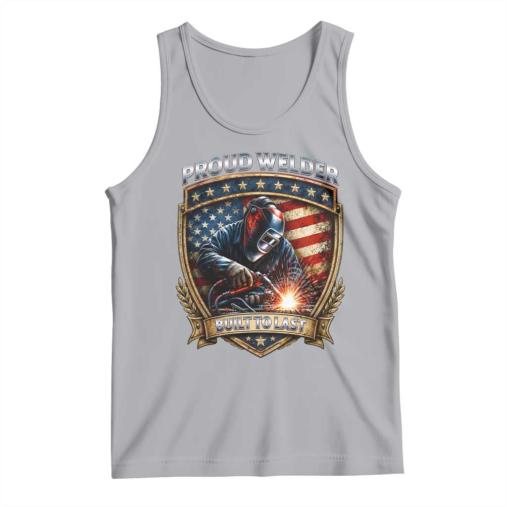 Built To Last Proud Welder Tank Top Blue Collar American Dad Gift