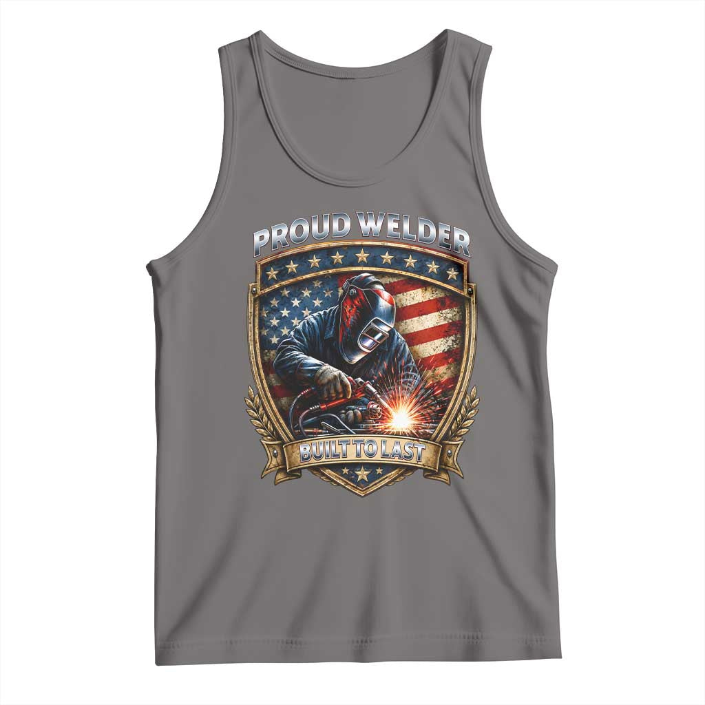 Built To Last Proud Welder Tank Top Blue Collar American Dad Gift