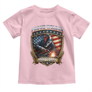 Built To Last Proud Welder Toddler T Shirt Blue Collar American Dad Gift TS12 Light Pink Print Your Wear