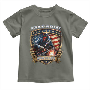 Built To Last Proud Welder Toddler T Shirt Blue Collar American Dad Gift TS12 Military Green Print Your Wear
