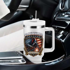 Built To Last Proud Welder Tumbler With Handle Blue Collar American Dad Gift TS12 Print Your Wear