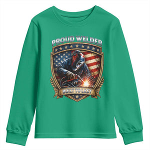 Built To Last Proud Welder Youth Sweatshirt Blue Collar American Dad Gift TS12 Irish Green Print Your Wear