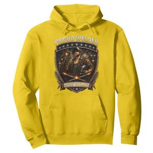 Proud Welder Graphic Hoodie Built To Last Worker Gift TS12 Daisy Print Your Wear