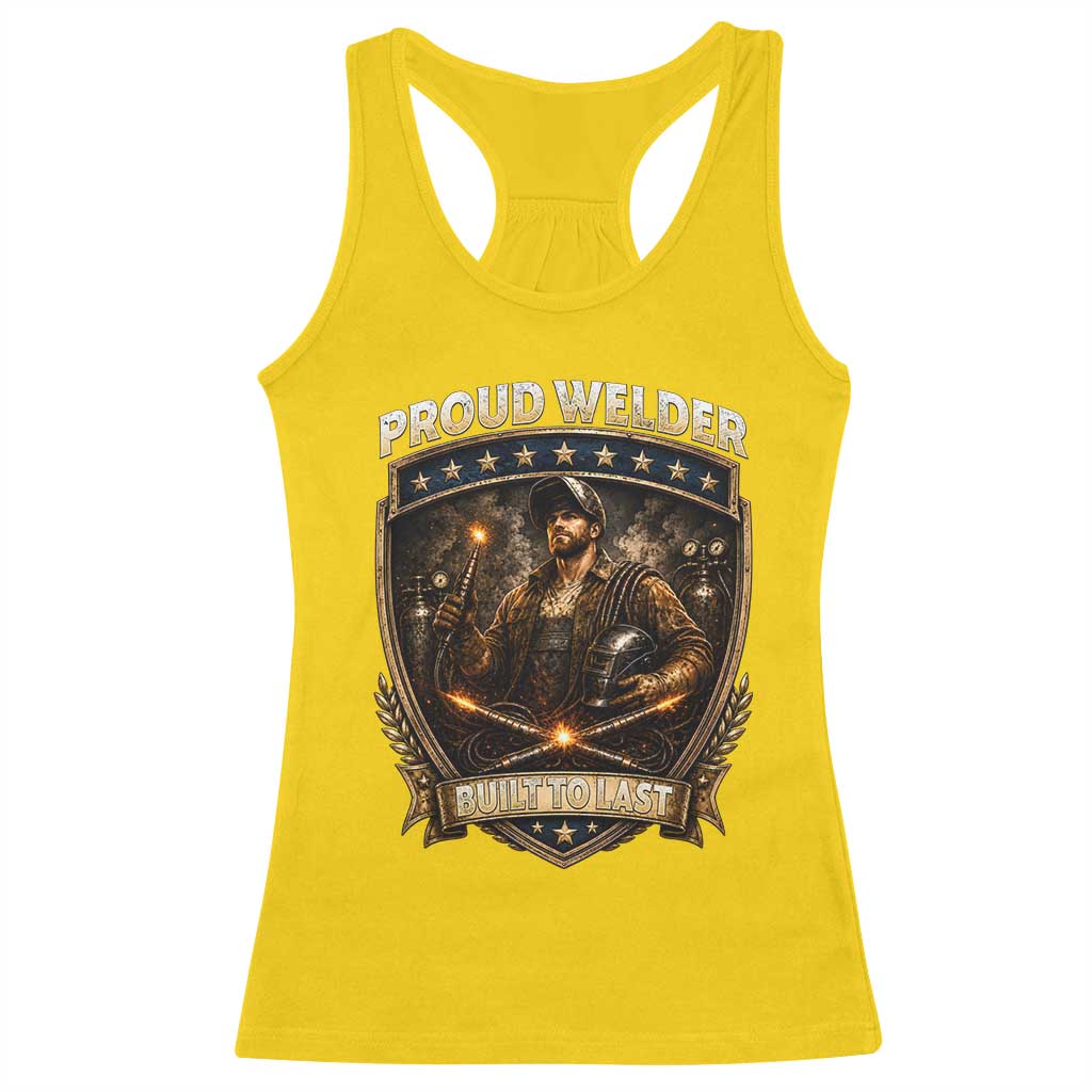 Proud Welder Graphic Racerback Tank Top Built To Last Worker Gift TS12 Daisy Print Your Wear