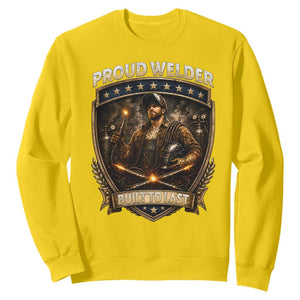 Proud Welder Graphic Sweatshirt Built To Last Worker Gift TS12 Daisy Print Your Wear
