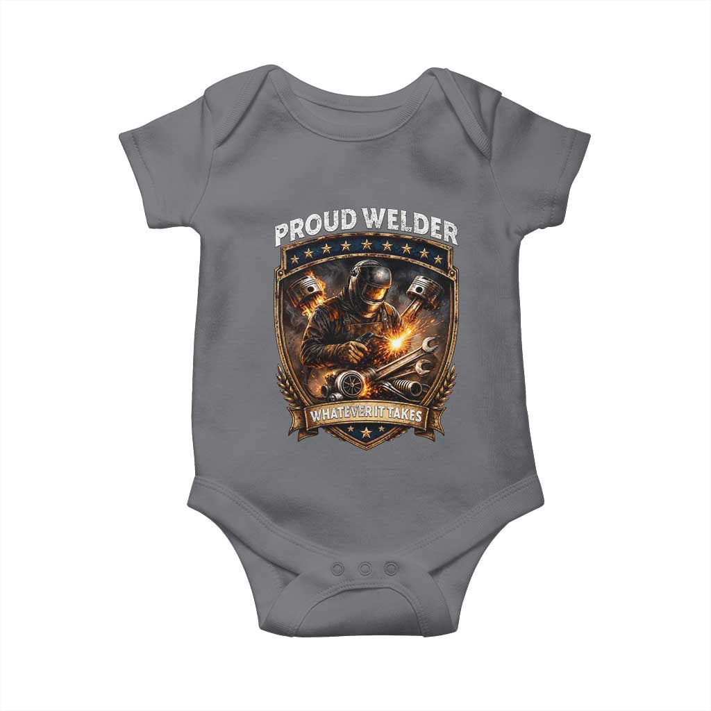 Proud Welder Whatever It Takes Baby Onesie Vintage Mechanic Workwear
