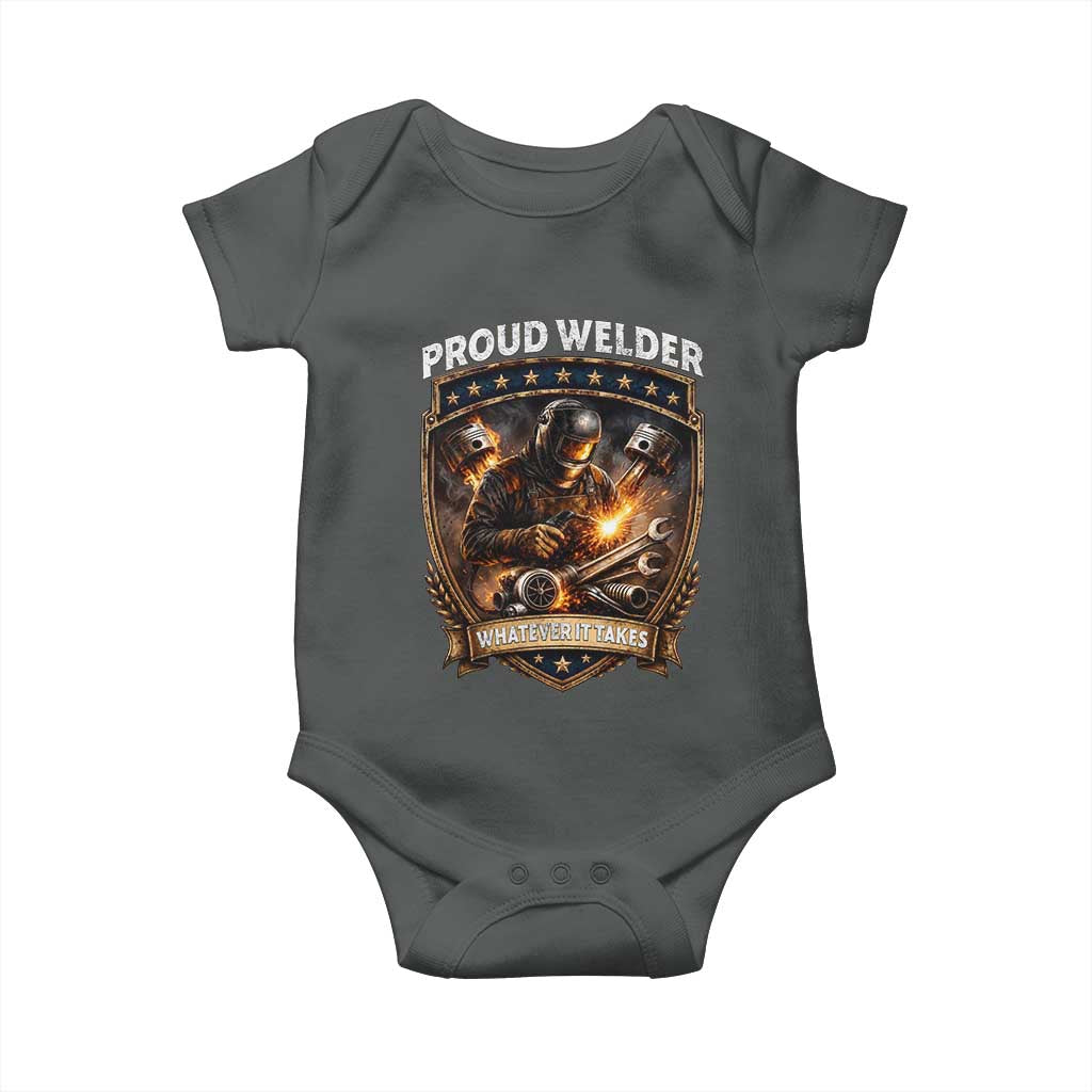 Proud Welder Whatever It Takes Baby Onesie Vintage Mechanic Workwear