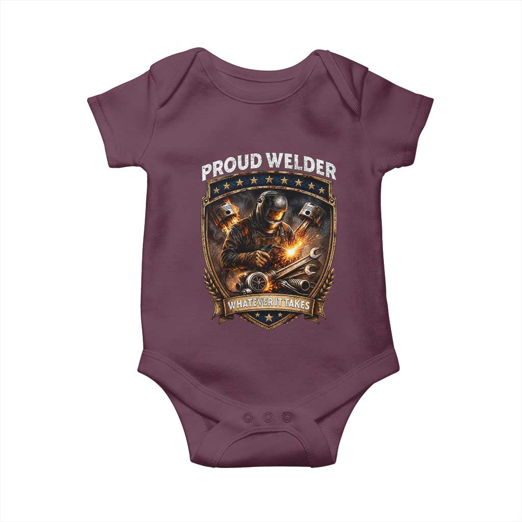 Proud Welder Whatever It Takes Baby Onesie Vintage Mechanic Workwear