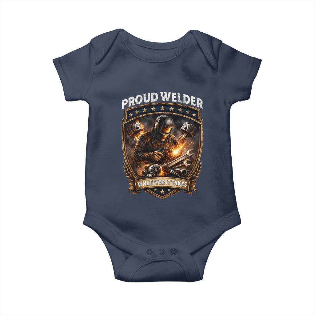 Proud Welder Whatever It Takes Baby Onesie Vintage Mechanic Workwear