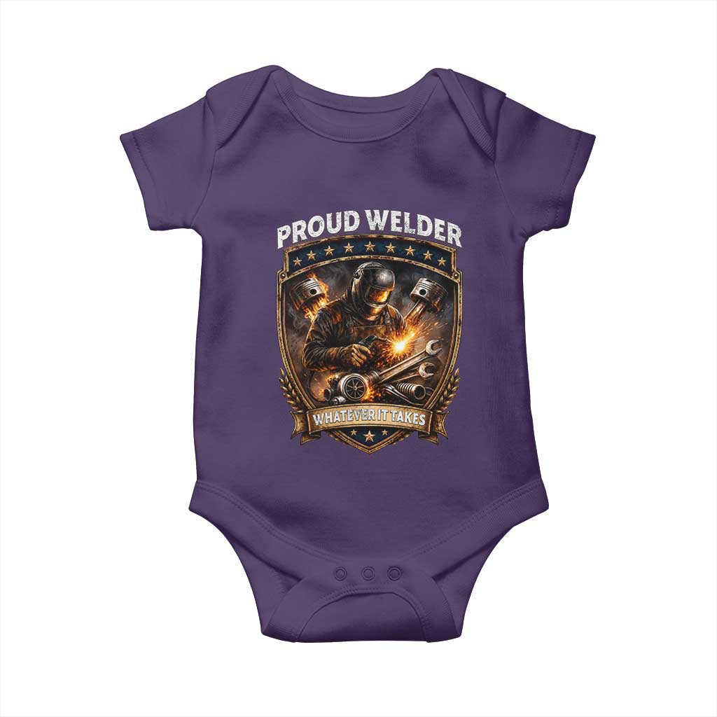 Proud Welder Whatever It Takes Baby Onesie Vintage Mechanic Workwear