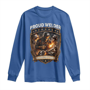 Proud Welder Whatever It Takes Long Sleeve Shirt Vintage Mechanic Workwear TS12 Royal Blue Print Your Wear