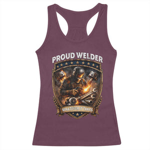 Proud Welder Whatever It Takes Racerback Tank Top Vintage Mechanic Workwear TS12 Maroon Print Your Wear