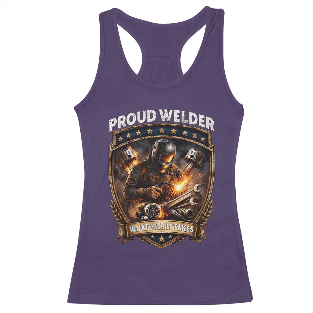 Proud Welder Whatever It Takes Racerback Tank Top Vintage Mechanic Workwear TS12 Purple Print Your Wear