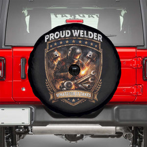 Proud Welder Whatever It Takes Spare Tire Cover Vintage Mechanic Workwear