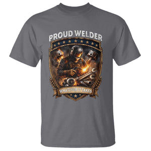 Proud Welder Whatever It Takes T Shirt Vintage Mechanic Workwear TS12 Charcoal Print Your Wear