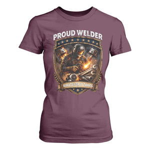 Proud Welder Whatever It Takes T Shirt For Women Vintage Mechanic Workwear TS12 Maroon Print Your Wear