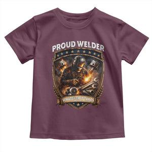 Proud Welder Whatever It Takes Toddler T Shirt Vintage Mechanic Workwear TS12 Maroon Print Your Wear