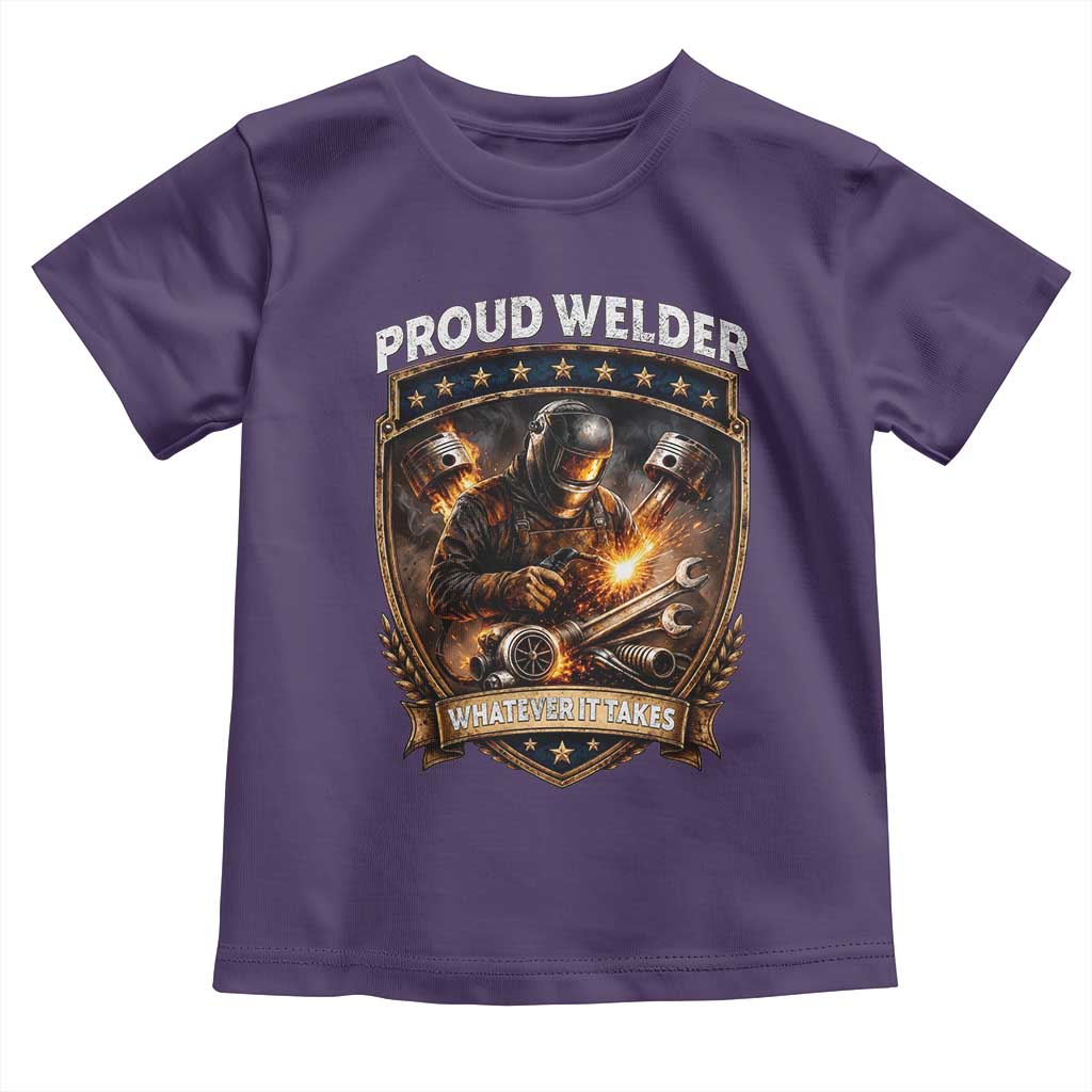 Proud Welder Whatever It Takes Toddler T Shirt Vintage Mechanic Workwear TS12 Purple Print Your Wear