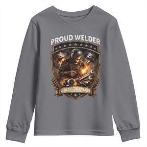Proud Welder Whatever It Takes Youth Sweatshirt Vintage Mechanic Workwear TS12 Charcoal Print Your Wear