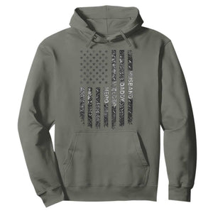 Husband Daddy Welder Hero Hoodie Patriotic Welding American Flag Graphic TS12 Military Green Print Your Wear