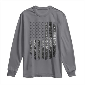 Husband Daddy Welder Hero Long Sleeve Shirt Patriotic Welding American Flag Graphic TS12 Charcoal Print Your Wear
