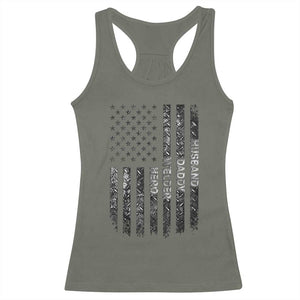 Husband Daddy Welder Hero Racerback Tank Top Patriotic Welding American Flag Graphic