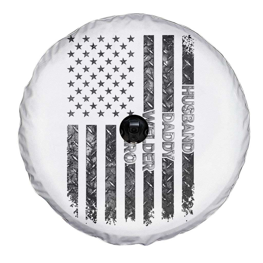 Husband Daddy Welder Hero Spare Tire Cover Patriotic Welding American Flag Graphic TS12 Print Your Wear