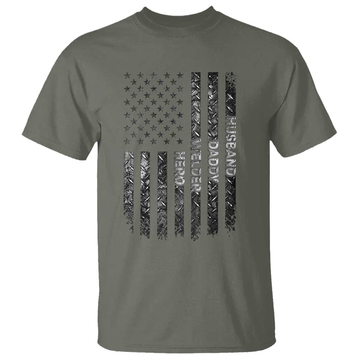 Husband Daddy Welder Hero T Shirt Patriotic Welding American Flag Graphic