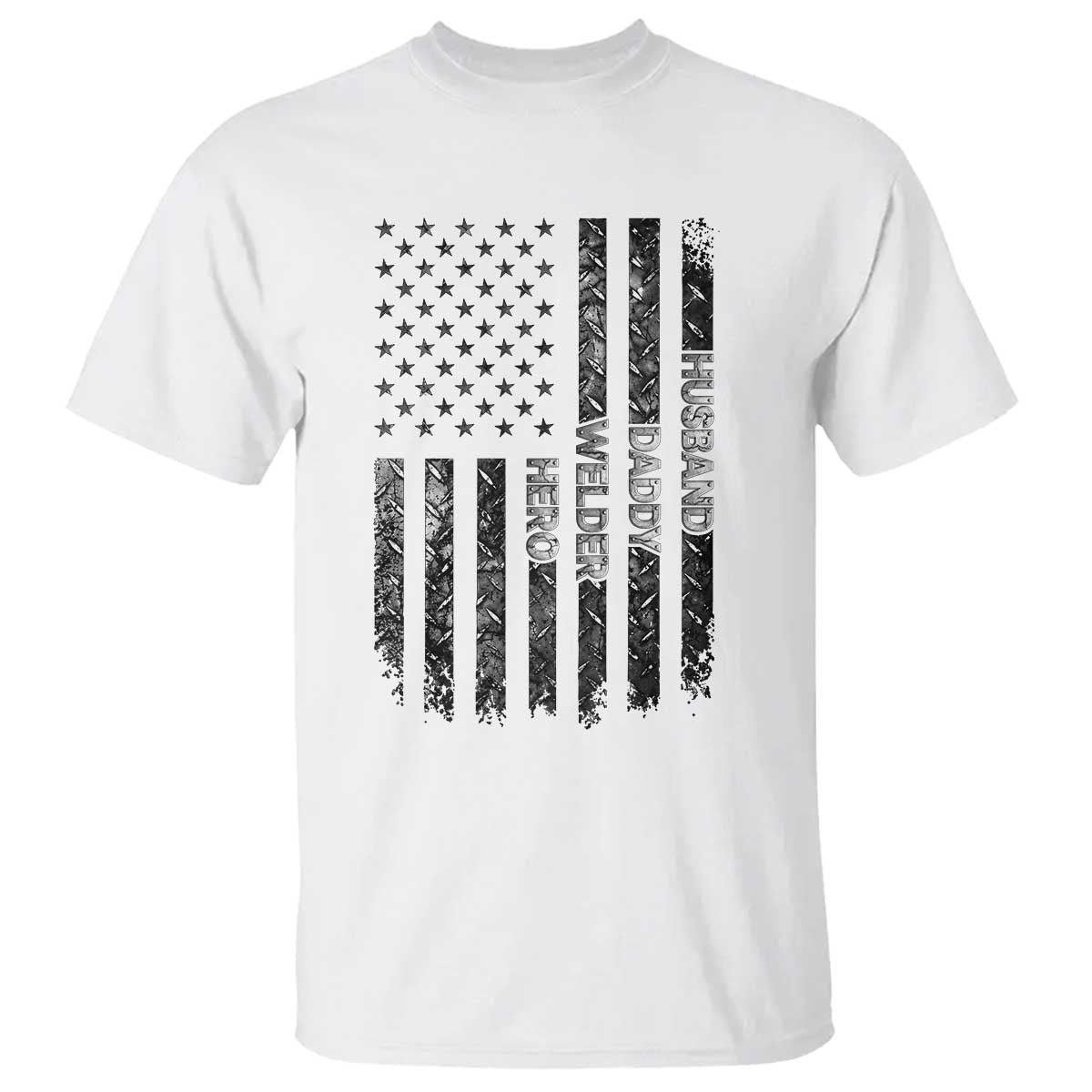 Husband Daddy Welder Hero T Shirt Patriotic Welding American Flag Graphic